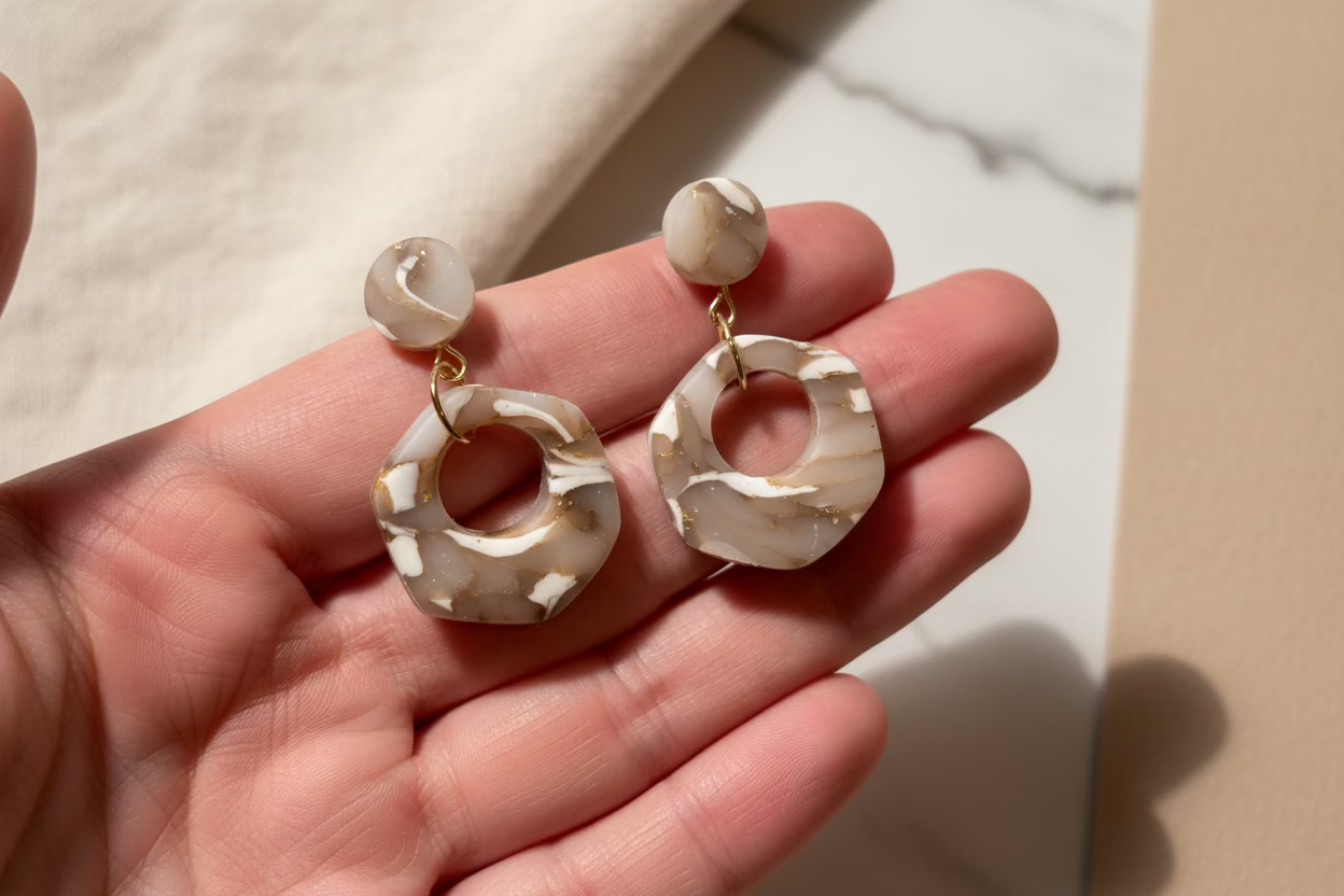 Ohrstecker Polymer Clay – Marmoroptik | Edel & Verspielt | Handgefertigt