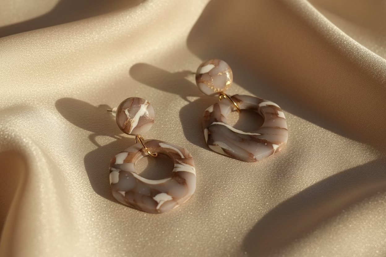 Ohrstecker Polymer Clay – Marmoroptik | Edel & Verspielt | Handgefertigt