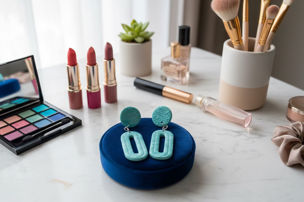 Handgefertigte Ohrstecker Polymer Clay bunt – Unikat – Riality Art & Design
