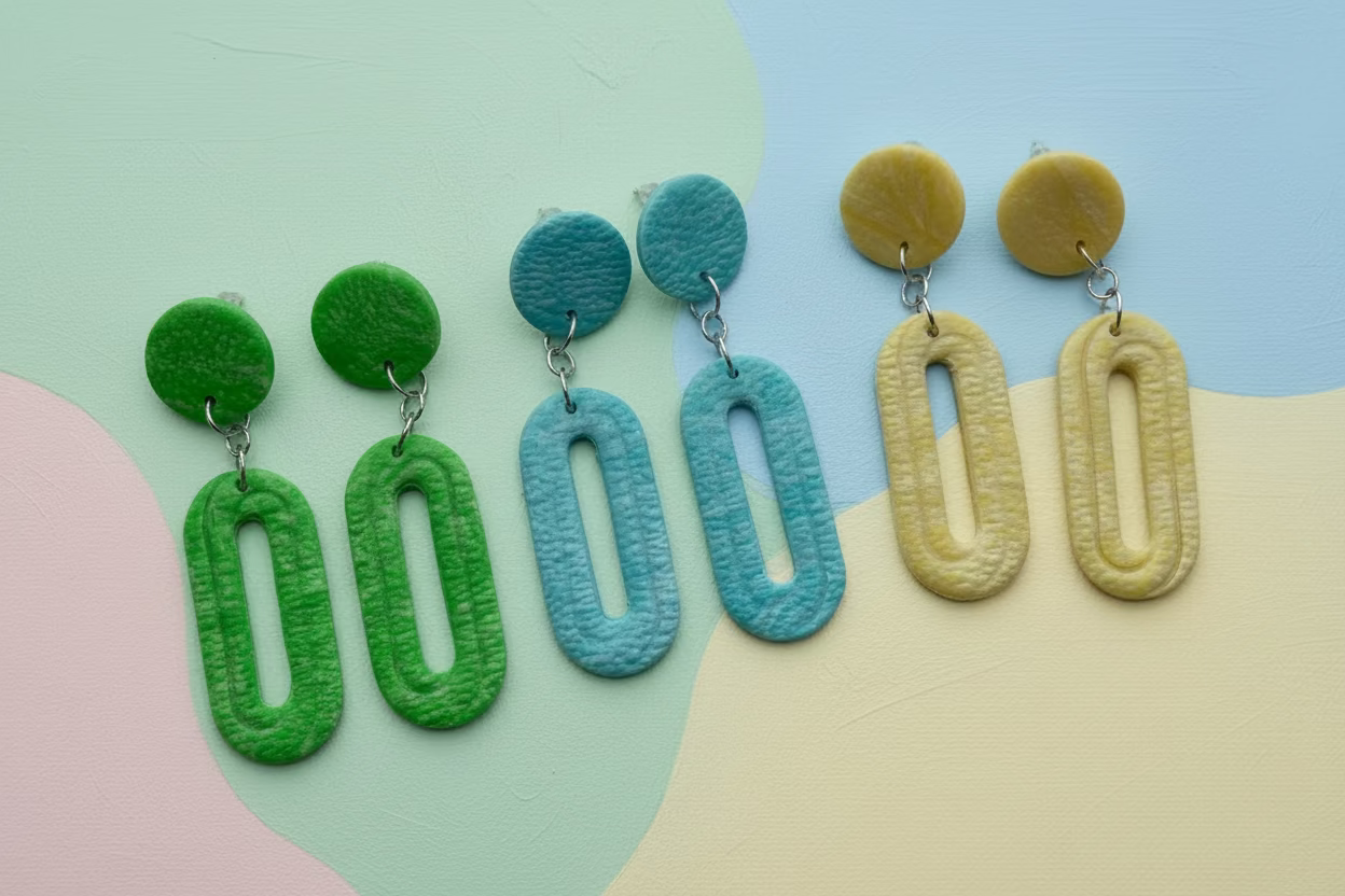 Polymer Clay Ohrstecker Textur – Kunstschmuck handgemacht – Riality Art & Design
